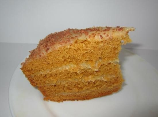Торт «Рыжик», приготовленный в мультиварке